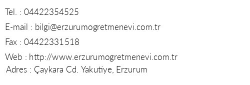 Erzurum retmenevi telefon numaralar, faks, e-mail, posta adresi ve iletiim bilgileri